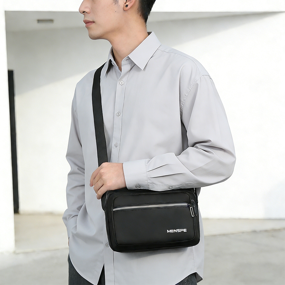 MENSPE กระเป๋าสะพายชาย Casual กระเป๋าหน้าอก CROSS Body BAG Casual กระเป๋าหน้าอกแฟชั่นกระเป๋าสะพายกันน้ำ ราคา ถูกที่สุด ดีลบีเคเค แกลเลอรีภาพที่ 4