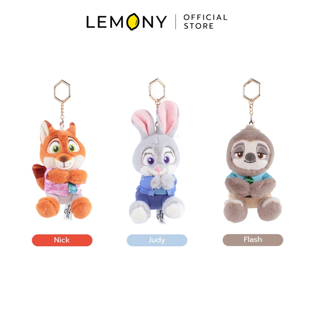 LEMONY พวงกุญแจตุ๊กตาซูโทเปีย ซีรีส์ Fun Holiday ขนาด 11 ซม. Disney Zootopia Collection