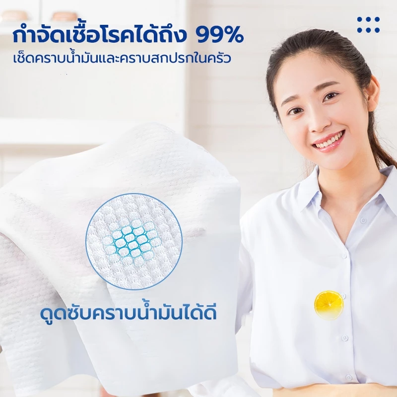 [ซื้อ 4 แถม 1/3 ถุง ]ผ้าเปียกทำความสะอาดครัว Kiss Aimy  กลิ่นเลมอน ขจัดครา thumbnail 4