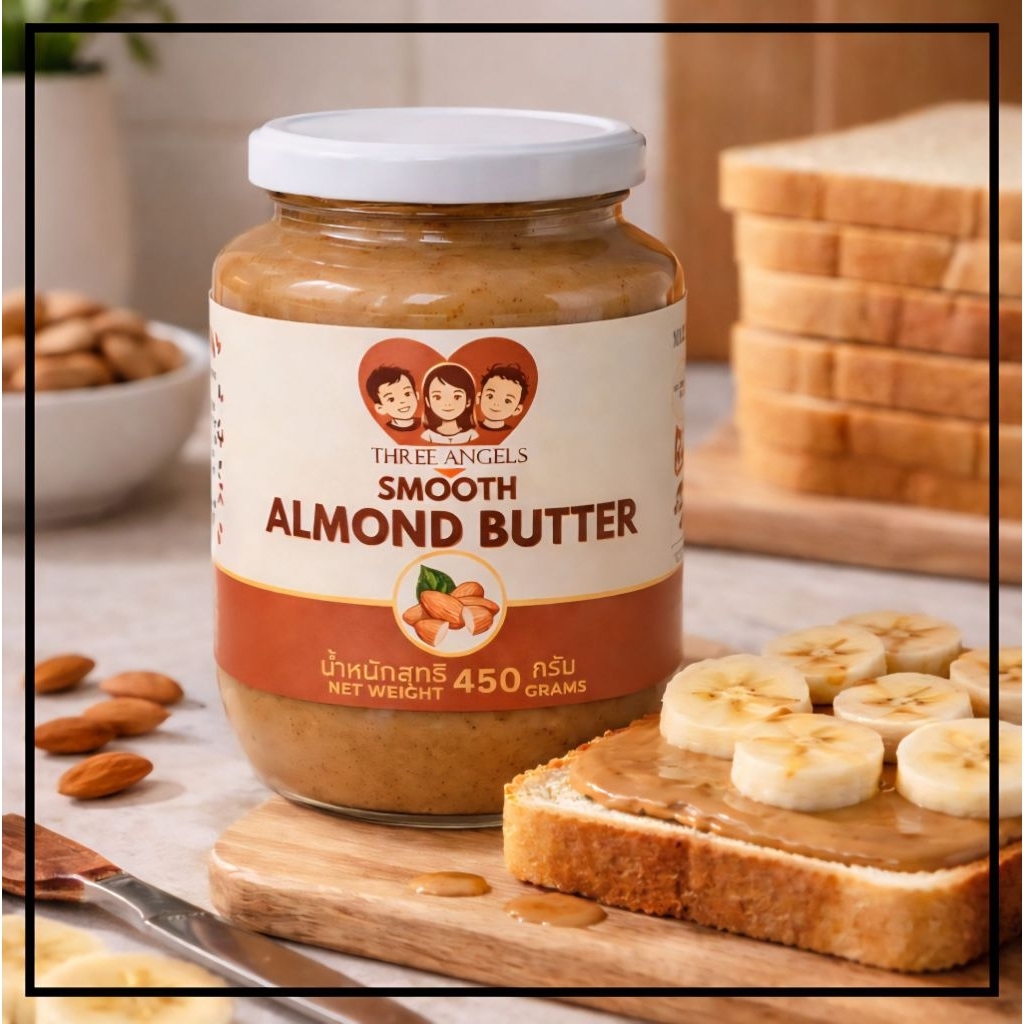 เนยอัลมอนด์ 100% Almond Butter | Best Price & Fast Shipping | No Sugar | 100-450g | Three Angels Brand