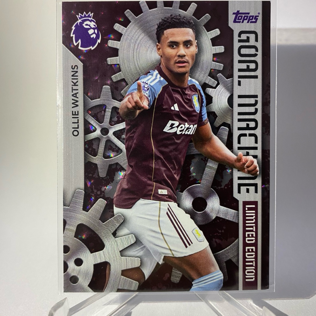 การ์ดนักกีฬาฟุตบอล OLLIE WATKINS, ASTON VILLA, GOAL MACHINE, LIMITED EDITION, TOPPS 2025