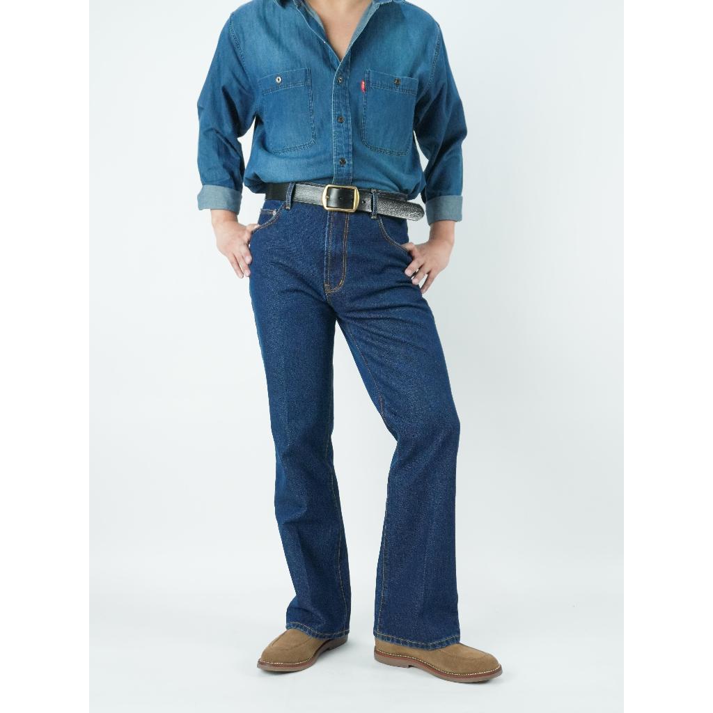 Hara HMC1-9103-01 Boot Cut Fit Jeans กางเกงยีนส์ ขาม้า New washed vintage blue Classic ปลายขา 9-10.5 นิ้ว – โปรปัง