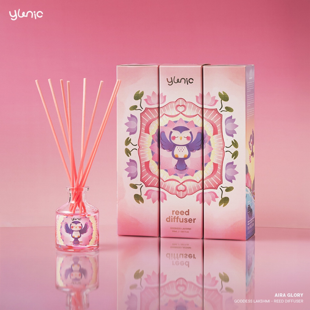 ก้านไม้หอมกระจายกลิ่น Yunic - Goddess Lakshmi - Reed Diffuser ขนาด 50 ml. กลิ่น Aira Glory