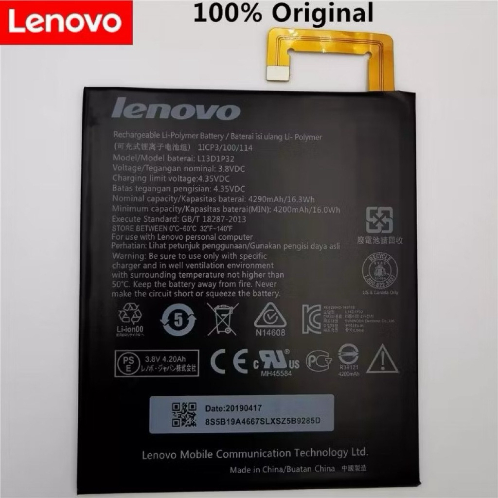 แบตเตอรี่ L13D1P32สำหรับLenovo Lepad A8-50 A5500 Tab S8-50 4290mAh