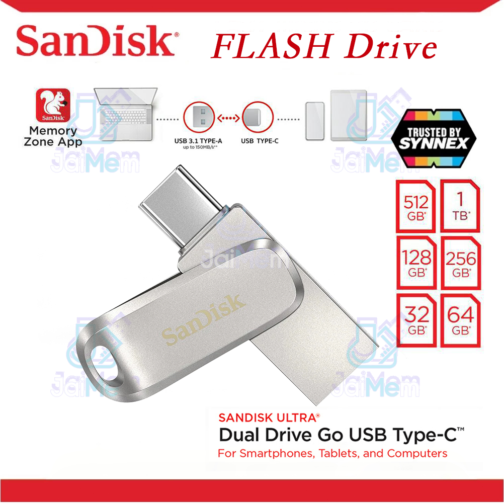 SanDisk Ultra Dual Drive Luxe USB Type-C 32GB 64GB 128GB 256GB (SDDDC4) แฟลชไดรฟ์ Flashdrive iPadPro
