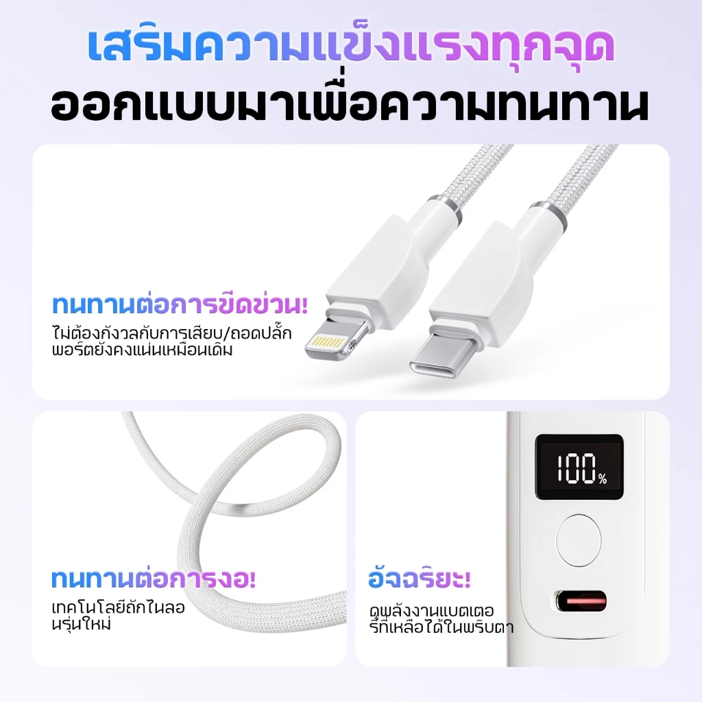 CCC Handin Mini Powerbank 20000mAh Pocket Cube PD35W with Built-in Cable thumbnail 9