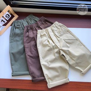 FUFU กางเกงคาร์โก้เด็ก กางเกงขายาวเด็ก สีพื้น ขนาดเด็ก 1-10ป…