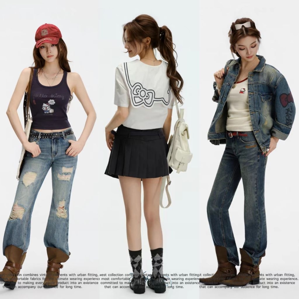 [อัพเดตแบบใหม่/Pre-order]BASEMENT FG x Hello Kitty วินเทจสตรีท เสื้อยืด สเวตเตอร์ เฮลโหลคิตตี้ ซานริโอ้ Sanrio