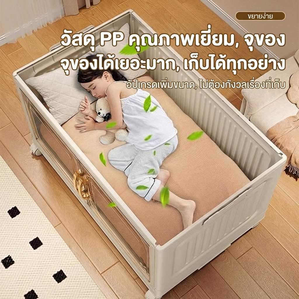 NeatBox ตู้เก็บของพับได้ 90cm PP หนาพิเศษ รับน้ำหนัก 350kg มีล้อ จุของได้เยอะ เก็บเสื้อผ้า ของใช้ รูปที่ 7