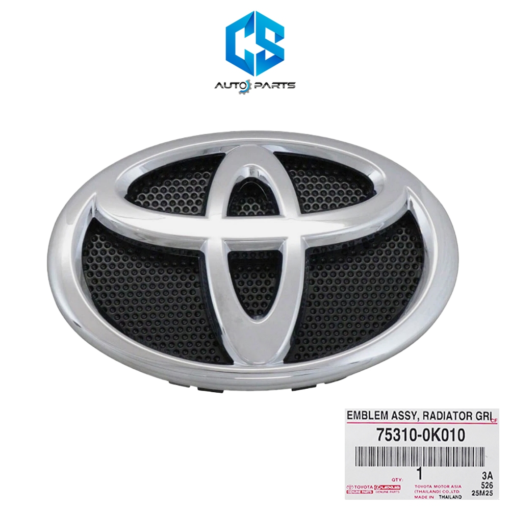 (แท้100%)โลโก้หน้ากระจังโตโยต้า TOYOTA REVO ปี15-19 ขนาด 19x13 cm. (75310-0K010)