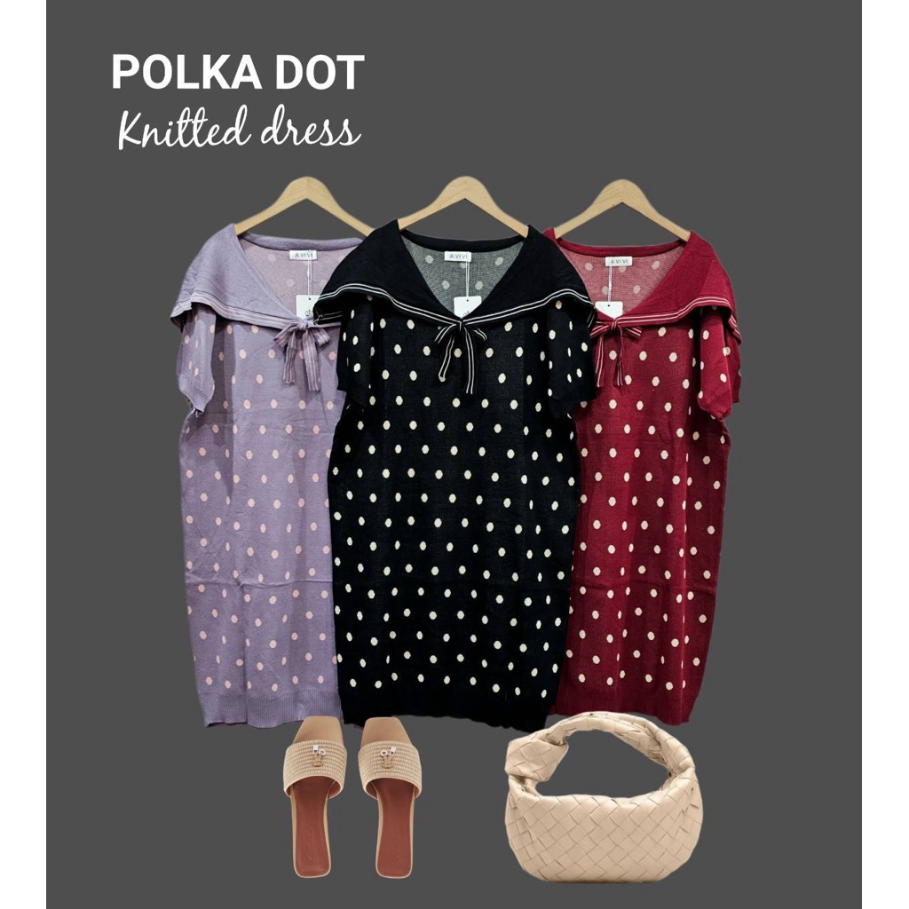 เดรสPolka dot คอปกทหารน่ารักๆ มาใหม่