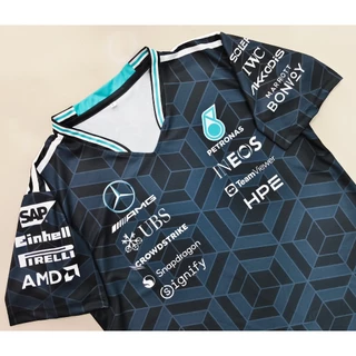 เสื้อF1 เสื้อฟอร์มูล่าวันคอกลมแขนสั้น ทีม ปิโตรนาส #FM0193 พิมพ์ทั้งตัว ไซส์ S-5XL