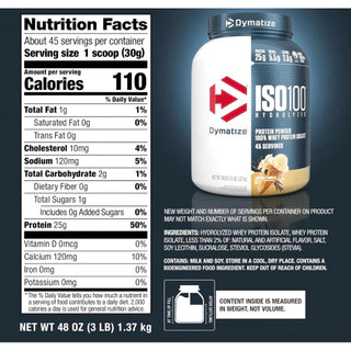 Dymatize Nutrution ISO100 Isolate 3lb เวย์โปรตีน