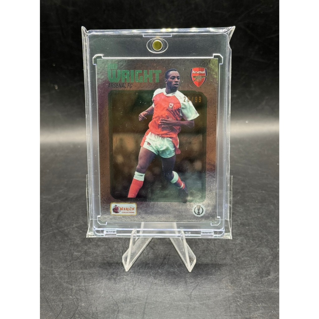 2022-23 Topps Merlin Heritage 98 Ian Wright Legend GREEN /99 Arsenal #162