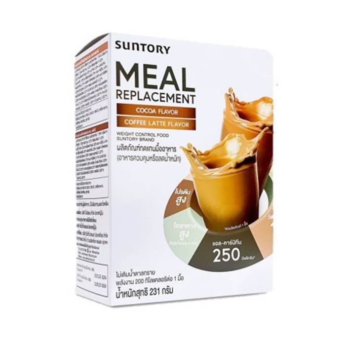(EXP:5/26)(ยกกล่อง7ซอง)Suntory Meal Replacement (Suntory MRP) ผลิตภัณฑ์ทดแทนมื้ออาหาร รสโกโก้ อาหารค