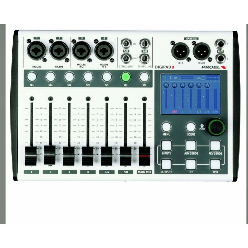 PROEL DIGIPAD8 ดิจิตอลมิกเซอร์ 8 แชนแนล มี USB Audio Interface และมี Bluetooth