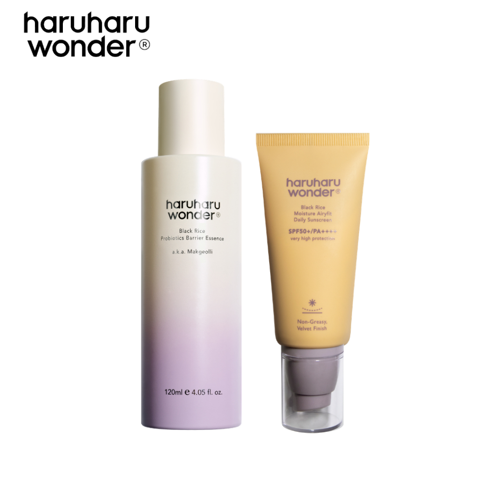 (Set 2 ชิ้น) Black Rice Probiotics Barrier Essence 120 ml. + Black Rice Moisture Airyfit Daily Sunscreen 50 ml.