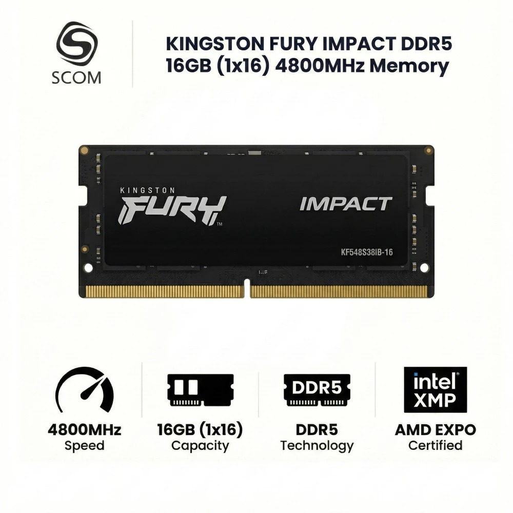 KINGSTON RAM NOTEBOOK DDR5 16GB 4800MHz KINGSTON FURY IMPACT (KF548S38IB-16)