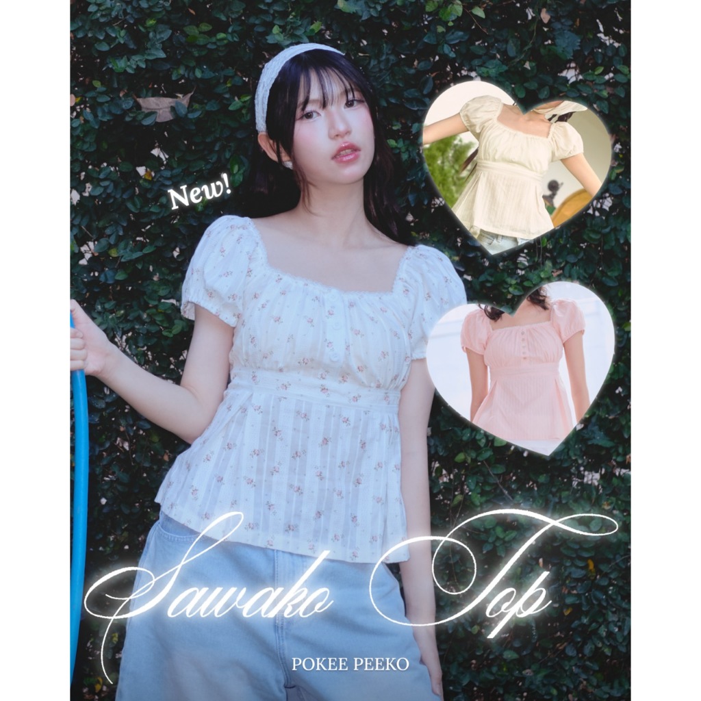 POKEE | SAWAKO TOP เสื้อขาว ดีเทลกระดุม pokee