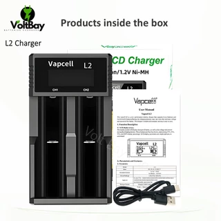 [มาใหม่!!!] เครื่องชาร์จ Vapcell รุ่น L2 USB-C LCD Charger รองรับ 3.7V Li-ion/1.2V Ni-MH