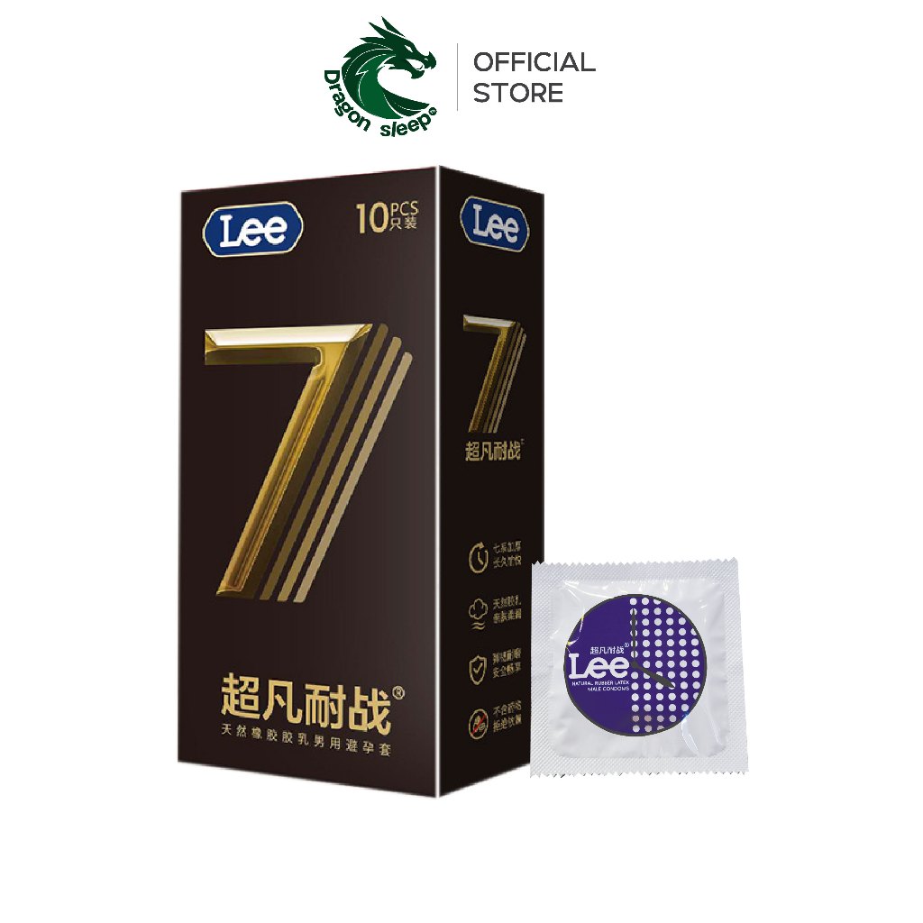 LEE ถุงยางอนามัย 7X ชนิดเรียบ นุ่ม เหนียว หนาขึ้นจากโคนถึงปลายกระเปาะ ไซส์ 52±2 มม.