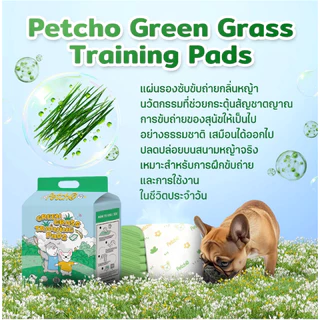 Petcho แผ่นรองฉี่สุนัข แผ่นรองซับ กลิ่นหญ้าสดชื่น ดึงดูดให้ขับถ่ายดูดซับไว ลดกลิ่น