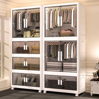 JoyParty ตู้เสื้อผ้าเด็ก ตู้ใส่เสื้อผ้า กันฝุ่นและกันน้ำ ควา…