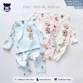 Mami Baby ชุดเด็กผ้าดูด เสื้อแขนยาว+กางเกงขายาว ไซส์ 0-6M ผ้าคอตตอนนุ่มๆ (1 ตัว) | BabyTrend