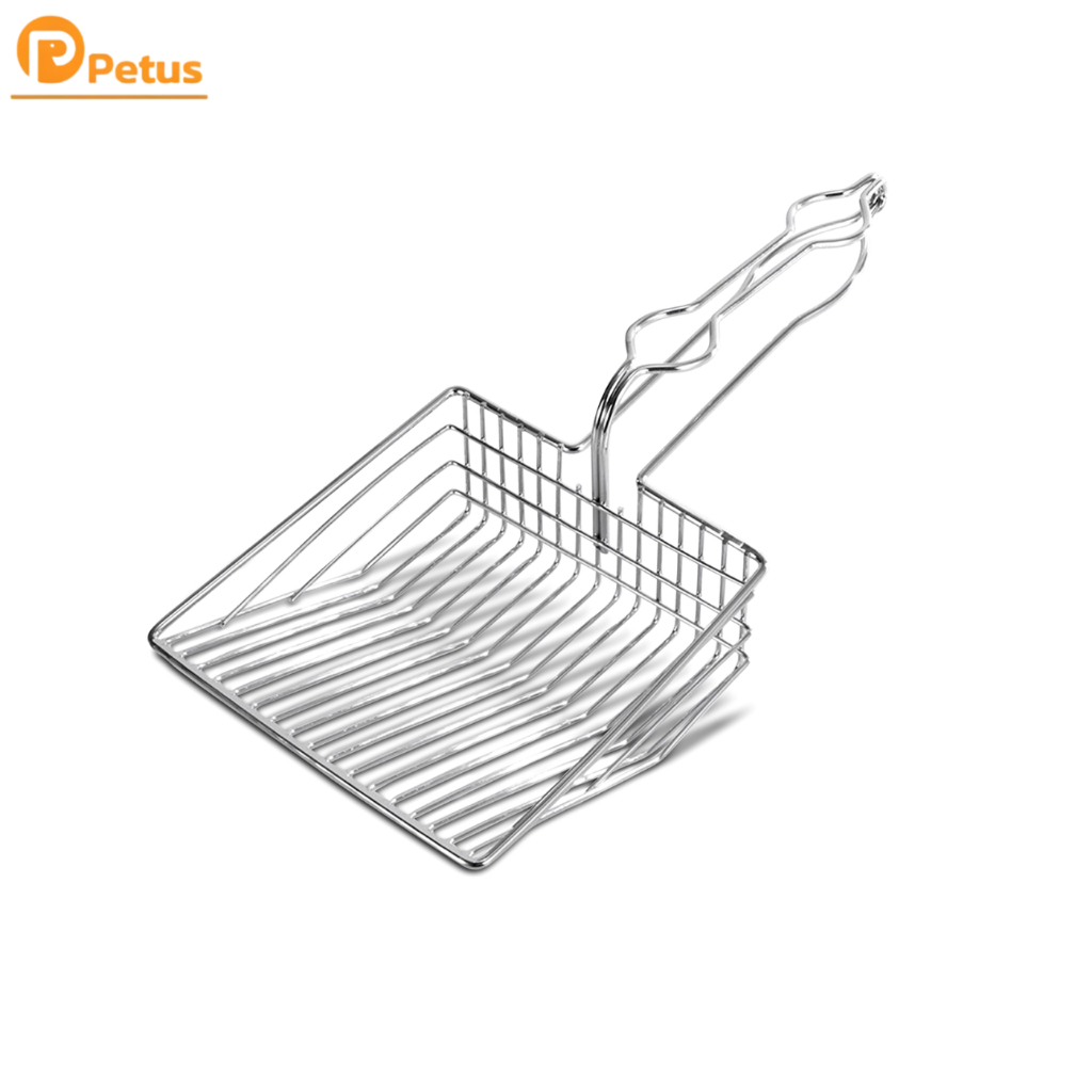 Petus Litter ที่ตักทรายแมว ที่ตักทรายแมวสแตนเลส ที่เก็บอึแมว ขนาดใหญ่ Cat litter scoop ขนาดกว้าง แข็งแรง ทำความสะอาดง่าย