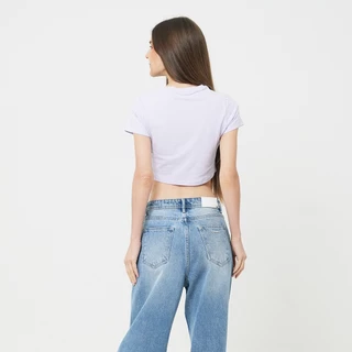 DAVIE JONES WOMEN [BE FEARLESS] เสื้อยืดผู้หญิง Basic Crop T-Shirt สีดำ กรม โอรส ม่วง BA0014