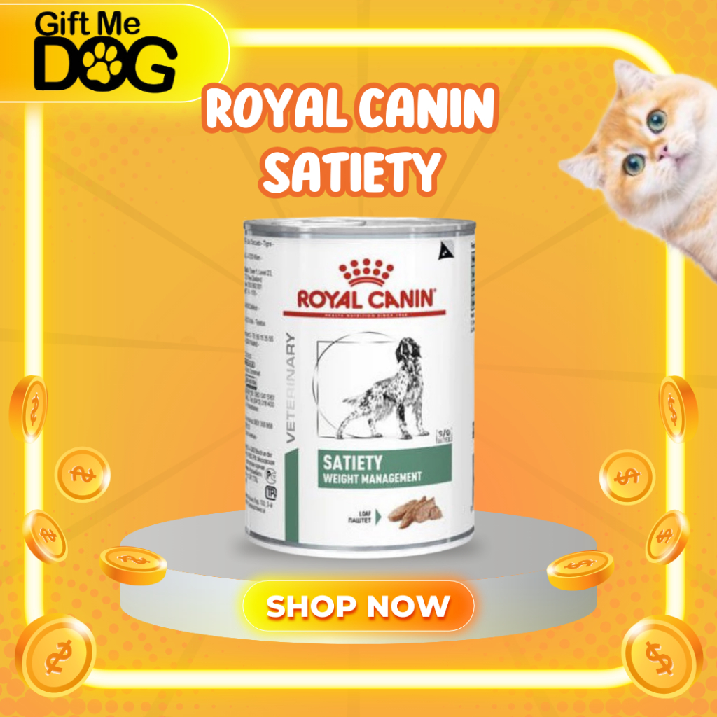 (12 กระป๋อง)Royal Canin Satiety อาหารประกอบการลดน้ำหนัก สำหรับสุนัขอ้วน หิวง่าย 410g. พร้อมส่ง