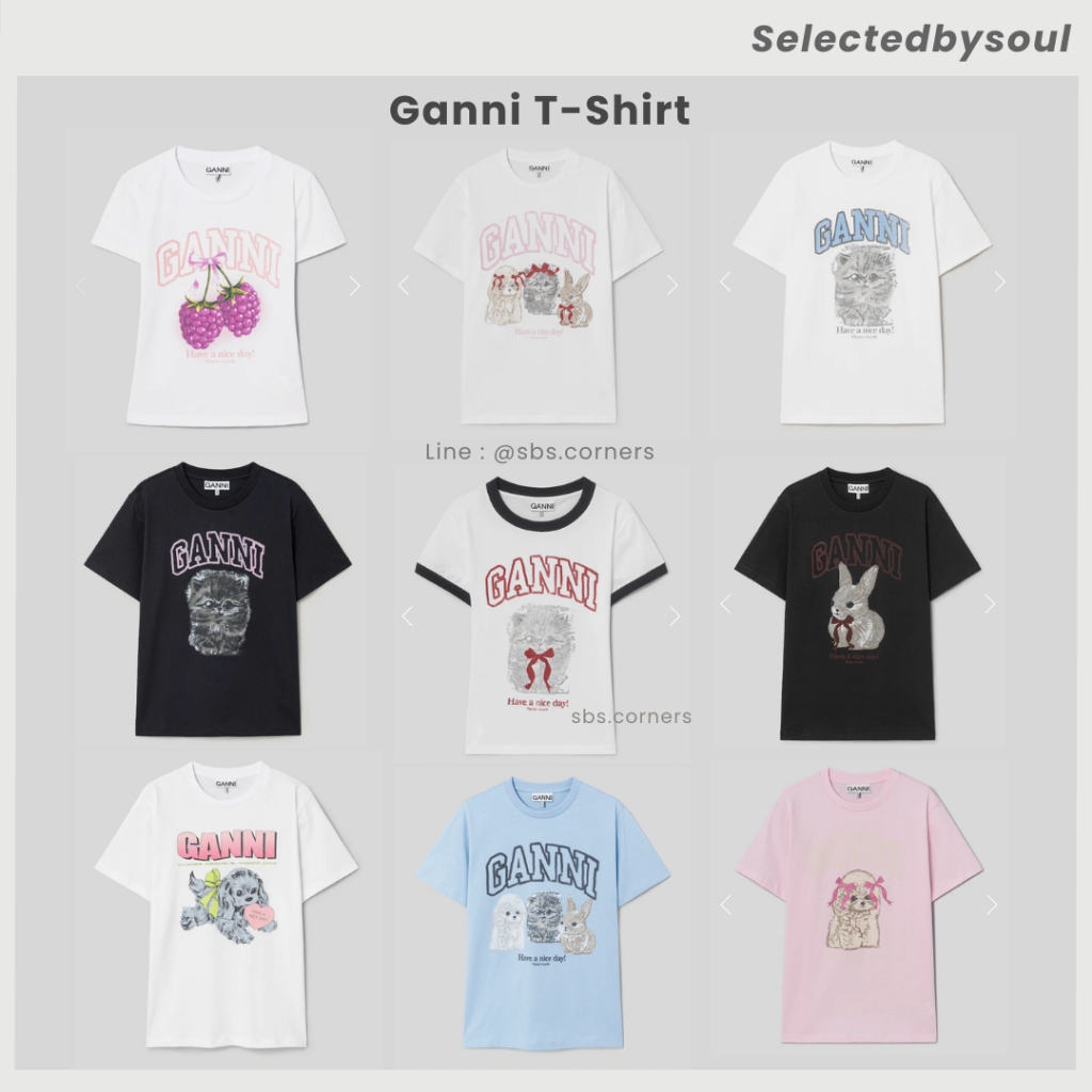 [พร้อมส่ง/พรี/โค้ดลด25%] Ganni Relaxed T-Shirt สินค้าของแท้100%