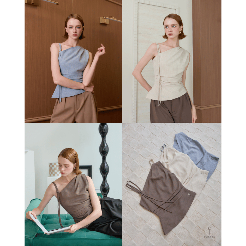 atfeminine - Ruched Cami Top (ได้เฉพาะเสื้อ)