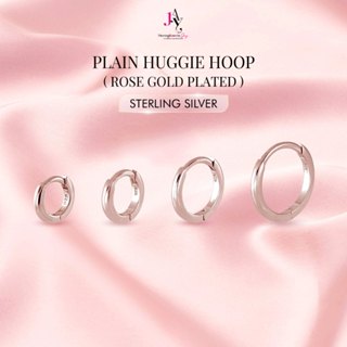 Piercingroom by Jay Plain Huggie Hoop (Rose Gold Plated) เงิ…