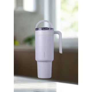 LocknLock แก้วน้ำเก็บอุณหภูมิเคลือบเซรามิก Metro Cafe' Dual Handle Ceramic Tumbler ความจุ 1.2L. รุ่น LHC4422