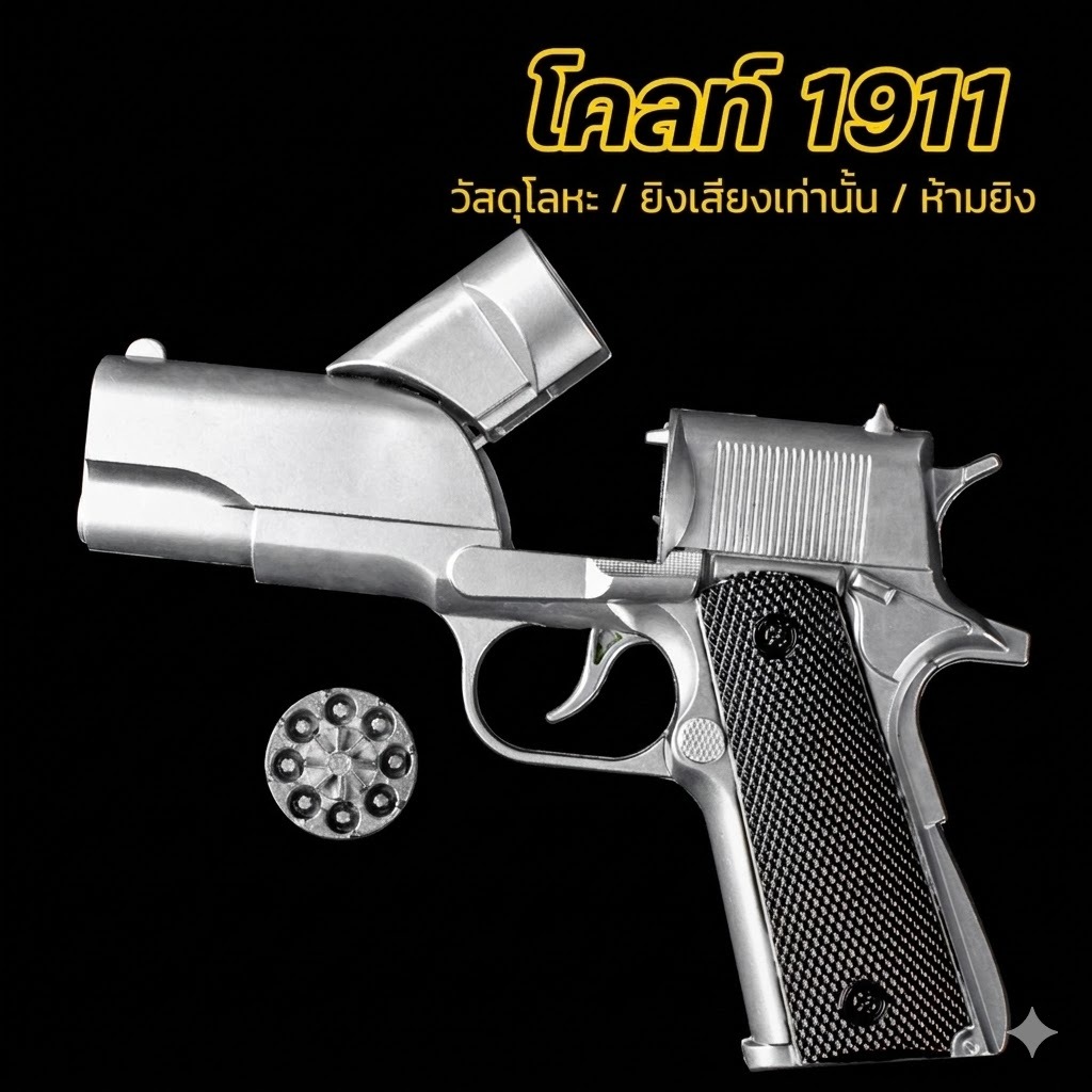 ปืนทุบ Colt 1911 โลหะทั้งตัว, ของเล่นจำลองสุดคลาสสิกสำหรับคนรุ่นยุค 80 และ 90