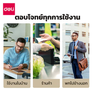 Deli เครื่องนับเงินอัตโนมัติ นับธนบัตรแบบพกพา ขนาดเล็กพกพาสะดวก 600ใบต่อนาที ฐานกันลื่น Bill Counter