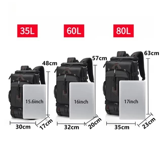 35L/60L/80L เป้เดินทาง กันน้ำ กระเป๋าเป้สะพายหลัง ความจุใหญ่ Roll Top พร้อมช่องใส่รองเท้า ใส่โน๊ตบุ๊ค 17 นิ้ว