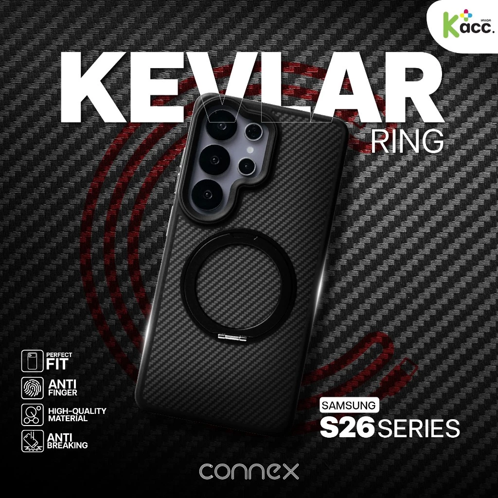 Connex Carbon Fiber เคส Samsung S23/S24/S25/S26 Ultra พร้อมขาตั้ง 360° แม่เหล็ก