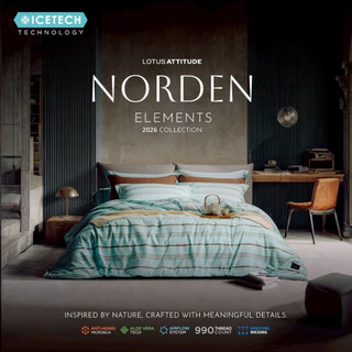 LOTUS ATTITUDE ปลอกหมอน 990 เส้น รุ่น NORDEN ELEMENTS 2026 ICETECH เย็นนุ่ม ถนอมผิว ลดรอยกดทับหน้า ส่งฟรี