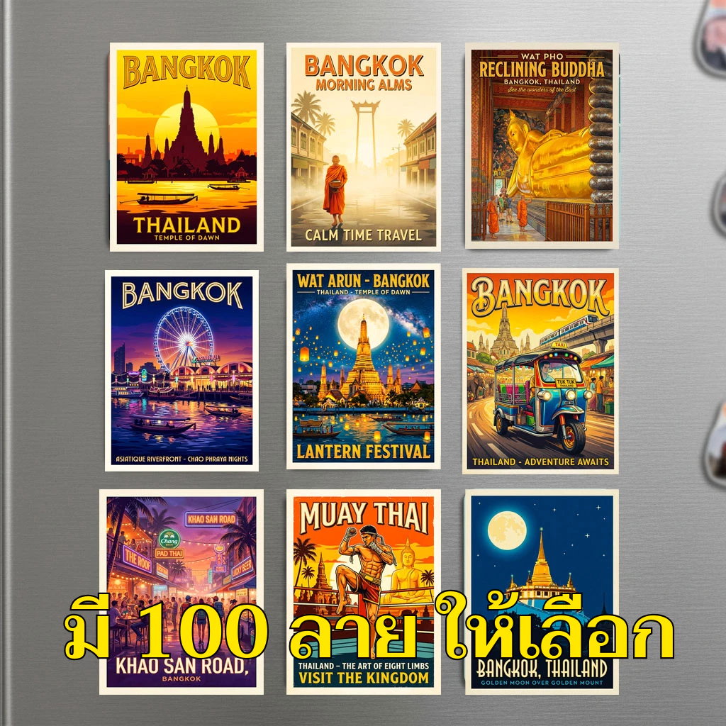 แม่เหล็กติดตู้เย็น ไทย Thailand Magnet ของฝากไทย ของที่ระลึกประเทศไทย Bangkok Phuket Chiang Mai Thailand Souvenir