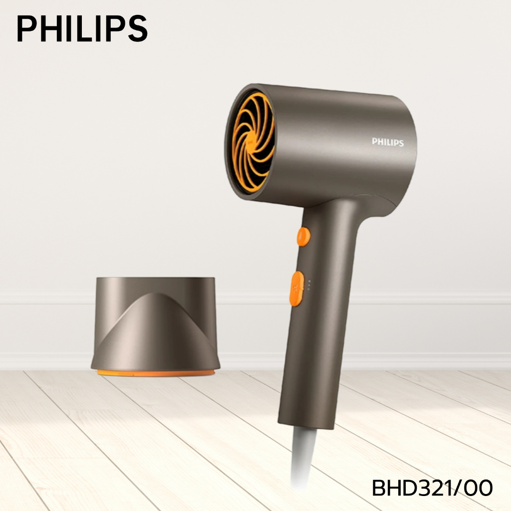 PHILIPS ไดร์เป่าผม 3000 Series รุ่น BHD321/00 สี Orange/Grey