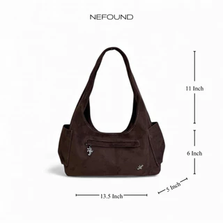 NF25036 NEFOUND กระเป๋าโฮโบรุ่น Ella bag หนังกลับ Premium