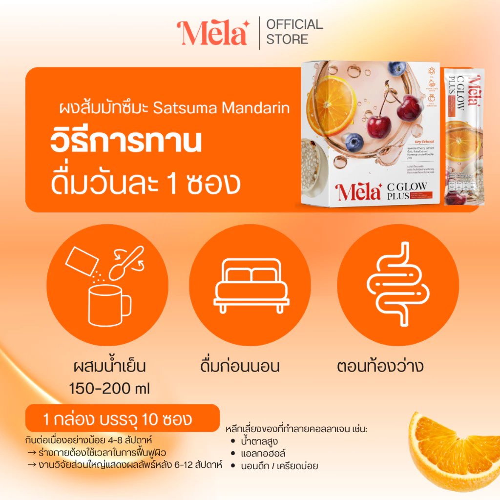 MELA Official | Mela C Glow และ Mela Berry เซตวิตามินผิว บำรุงล้ำลึกจากภายใน thumbnail 4