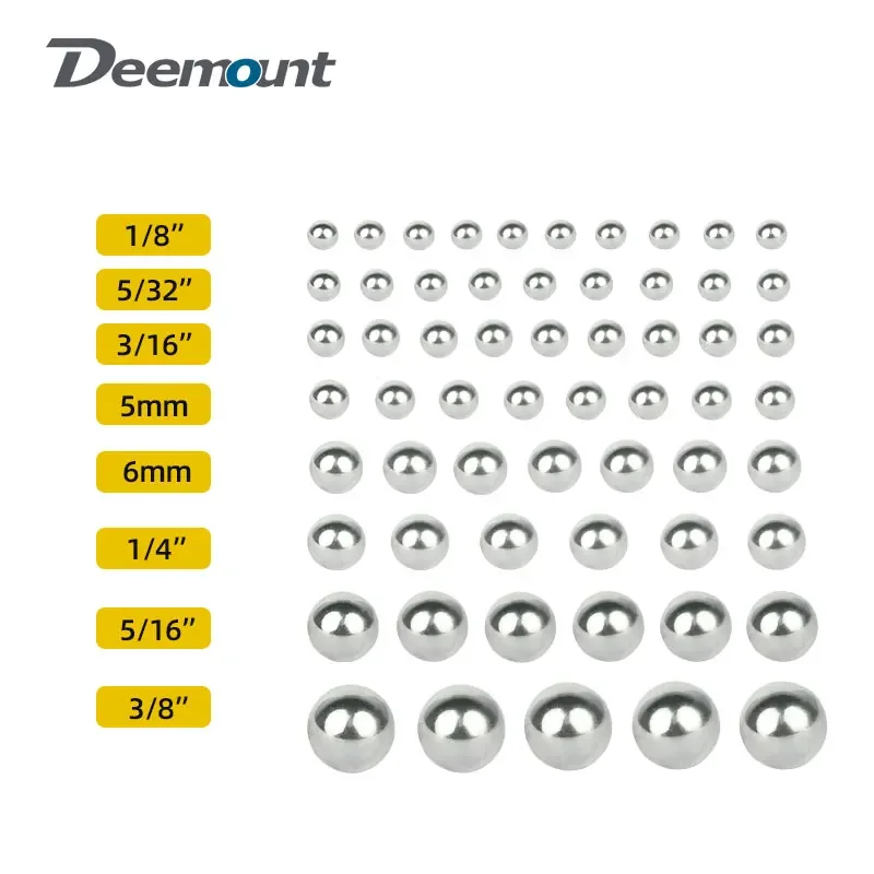 Deemount ลูกปืนจักรยานเหล็กคาร์บอน Ball Bearing ขนาด Dia. 1/4 1/8 3/8 3/16 5/16 5/32 นิ้ว 5 มม.6 มม.(จำนวนตามตัวเลือก)