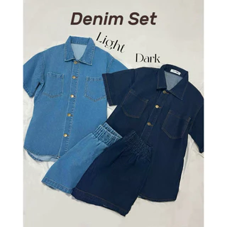 [ห้ามเผื่อไซส์] Denim Set ชุดเซ็ตยีนส์แท้ เสื้อ+กางเกง