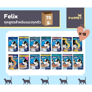 FELIX เฟลิกซ์ อาหารแมวแบบเปียก ทุกรสชาติสำหรับแมวทุกตัว 1โหล (12x85g)