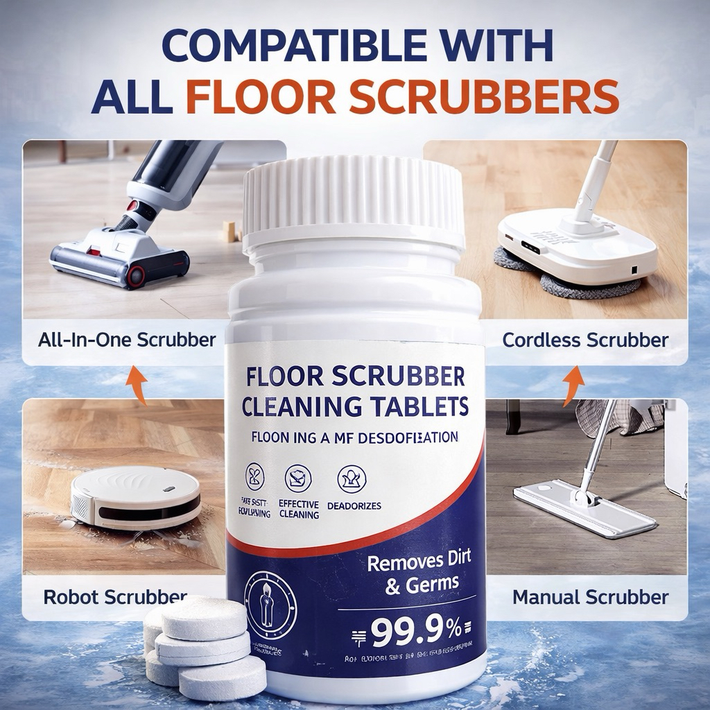 เม็ดทำความสะอาดเครื่องถูพื้น ดับกลิ่น ฆ่าเชื้อ 99.9% Floor Scrubber Cleaning Tablets ใช้กับ Dreame /