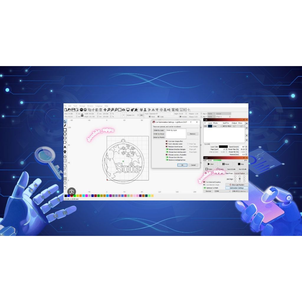 Lightburn สำหรับการออกแบบสำหรับเครื่องเลเซอร์ รูปที่ 7