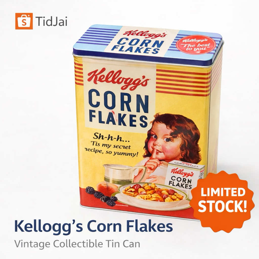 กล่องเหล็ก Kellogg’s Corn Flakes ลายวินเทจ มีทั้งหมด 4ลายค่ะ